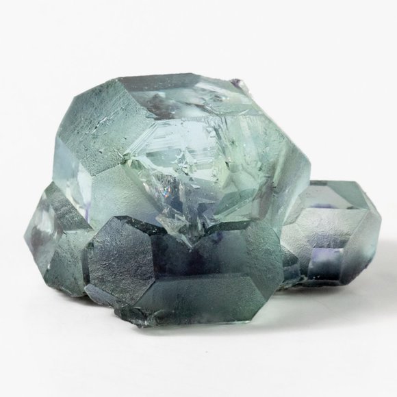 Rare AAA gemmy green fluorite with dark purple phantom cube - Picture 5 of 15